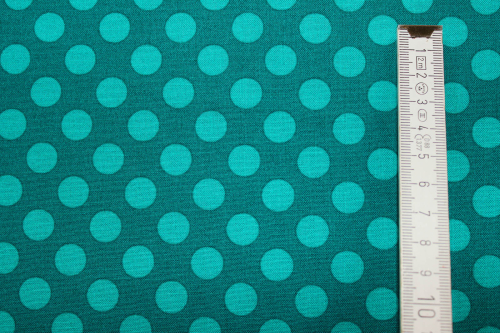 Preview: Designerbaumwollstoff Dots teal (10 cm)